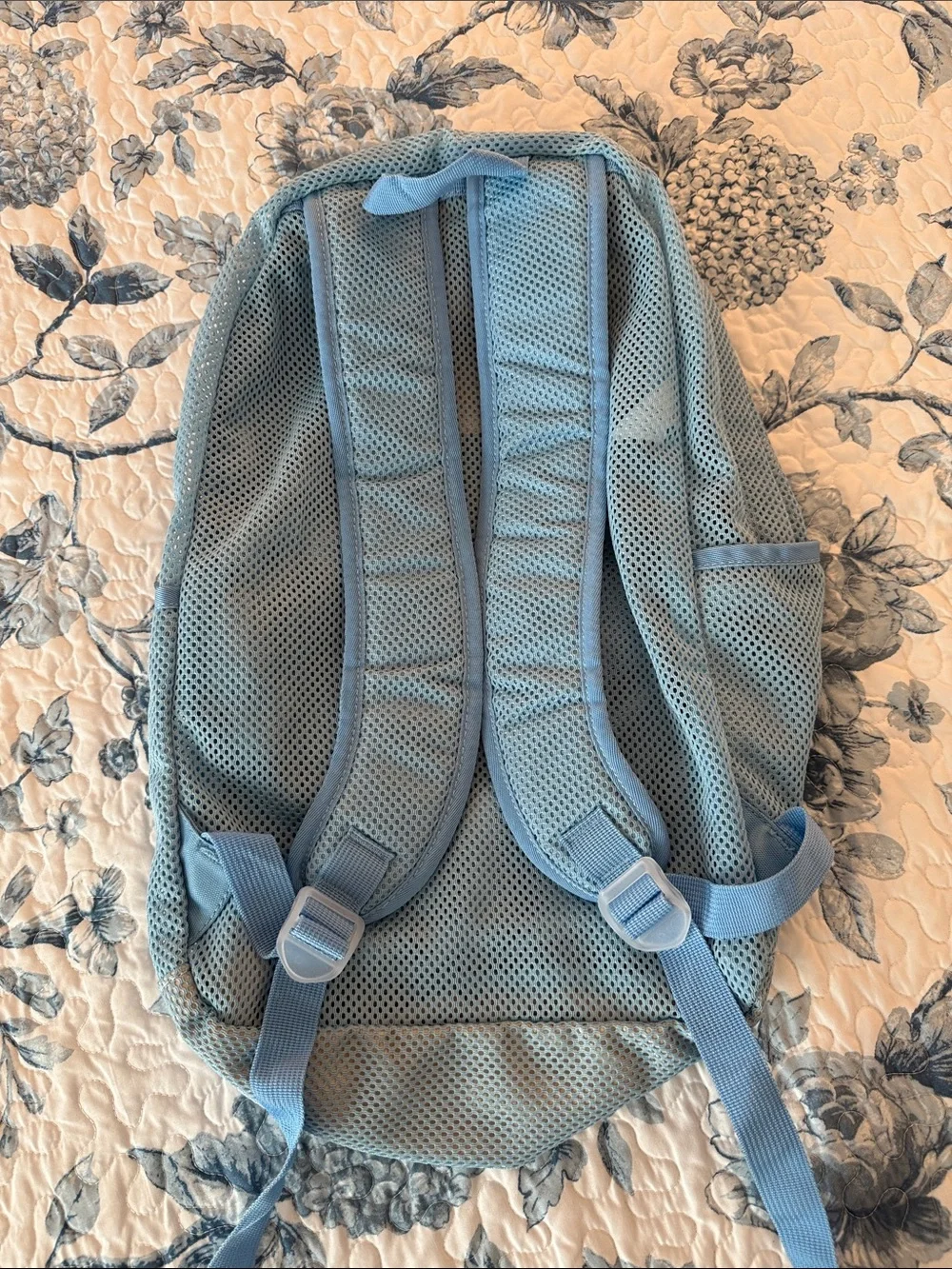 Light Blue Mesh Backpack & Crossbody Set